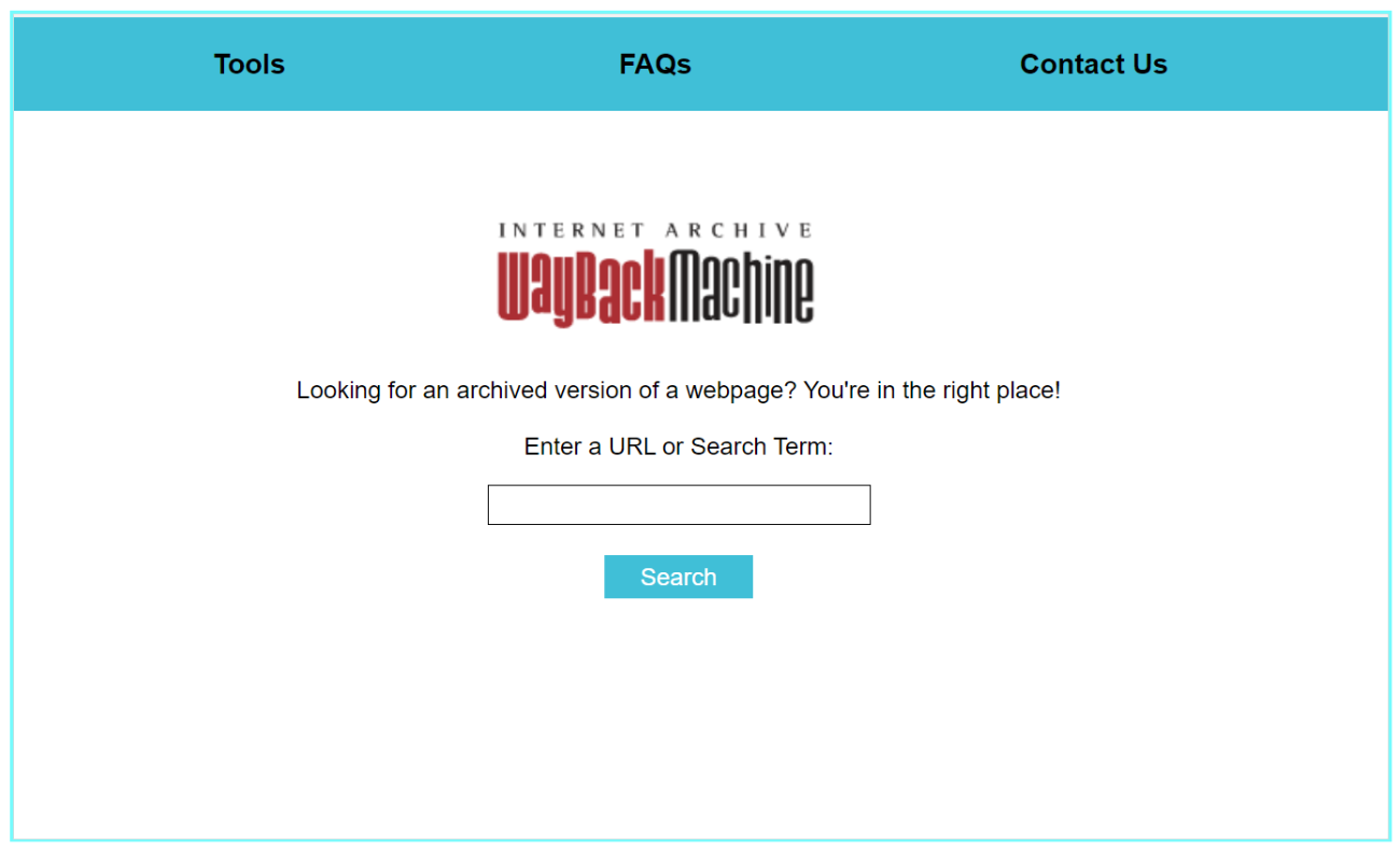 Redesign of Wayback Machine website